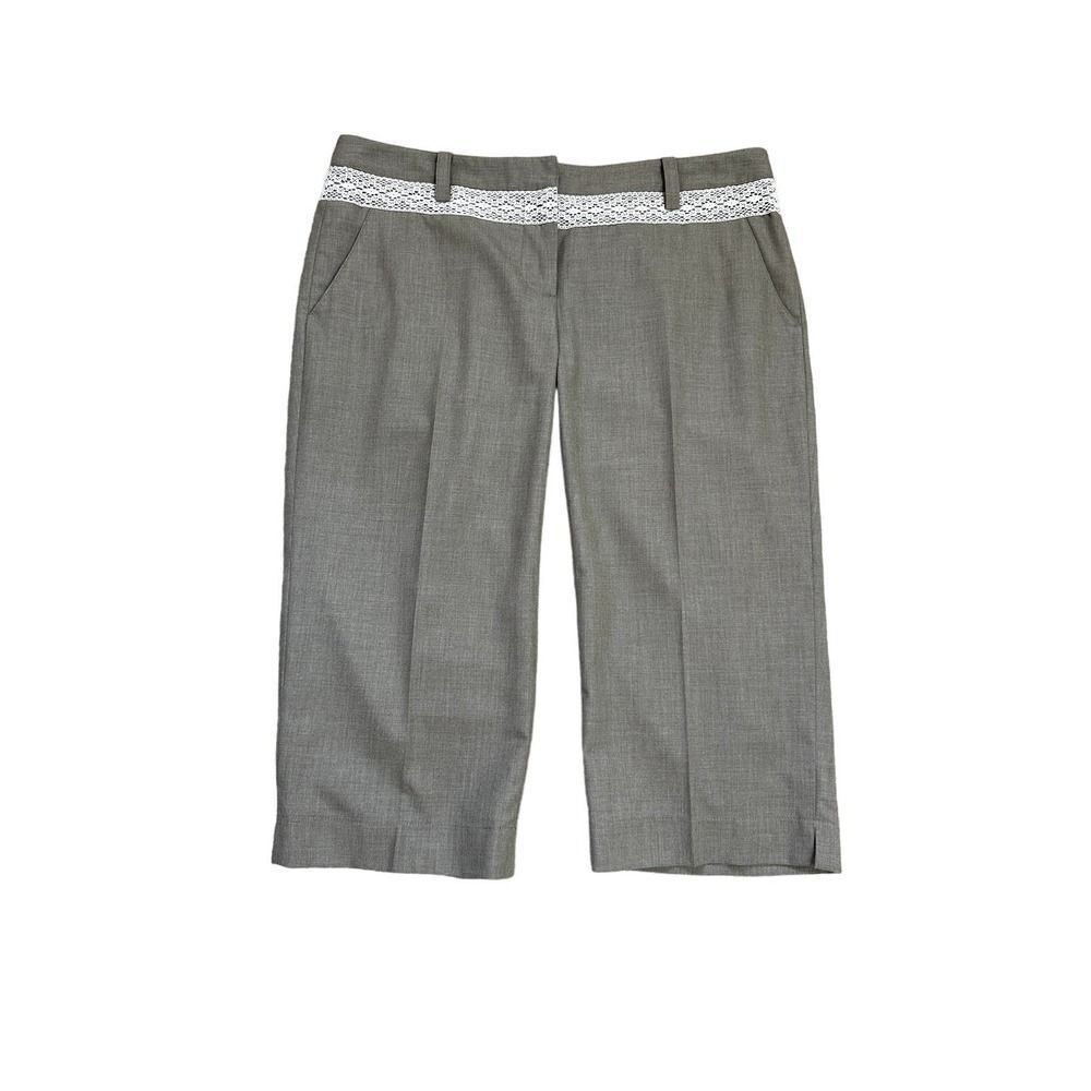 ROBERT RODRIGUEZ Women's Lace Trim Clam Digger Trouser Pants Tan Size 6